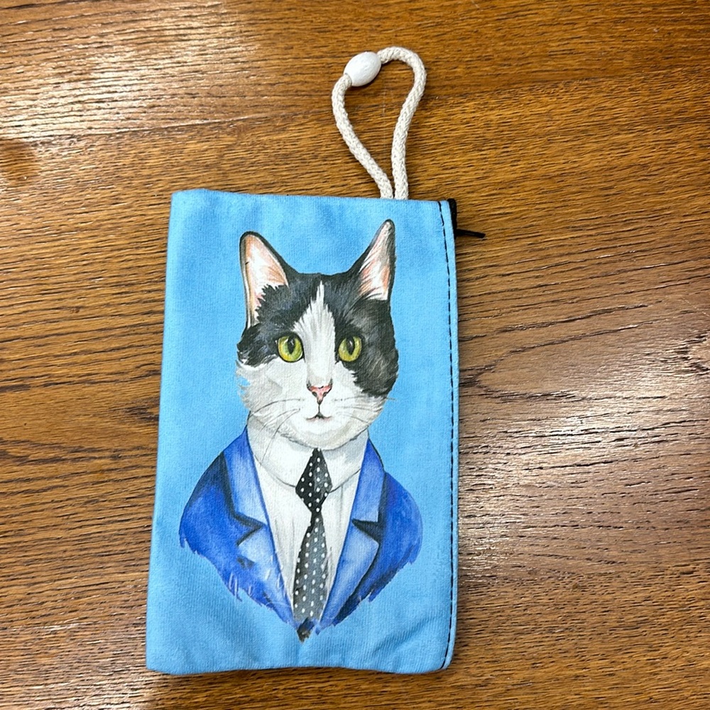 Mr. Whiskers, handmade wristlet, great for gifts and stocking stuffers! NWOT